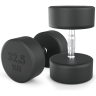 Гантель круглая UNIX FIT PRO обрезиненная 32,5 кг DBRND32_5PBKx2