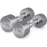 Гантель UNIX FIT PRO круглая хромированная 3 кг, 2 шт. DBRND3PCEx2